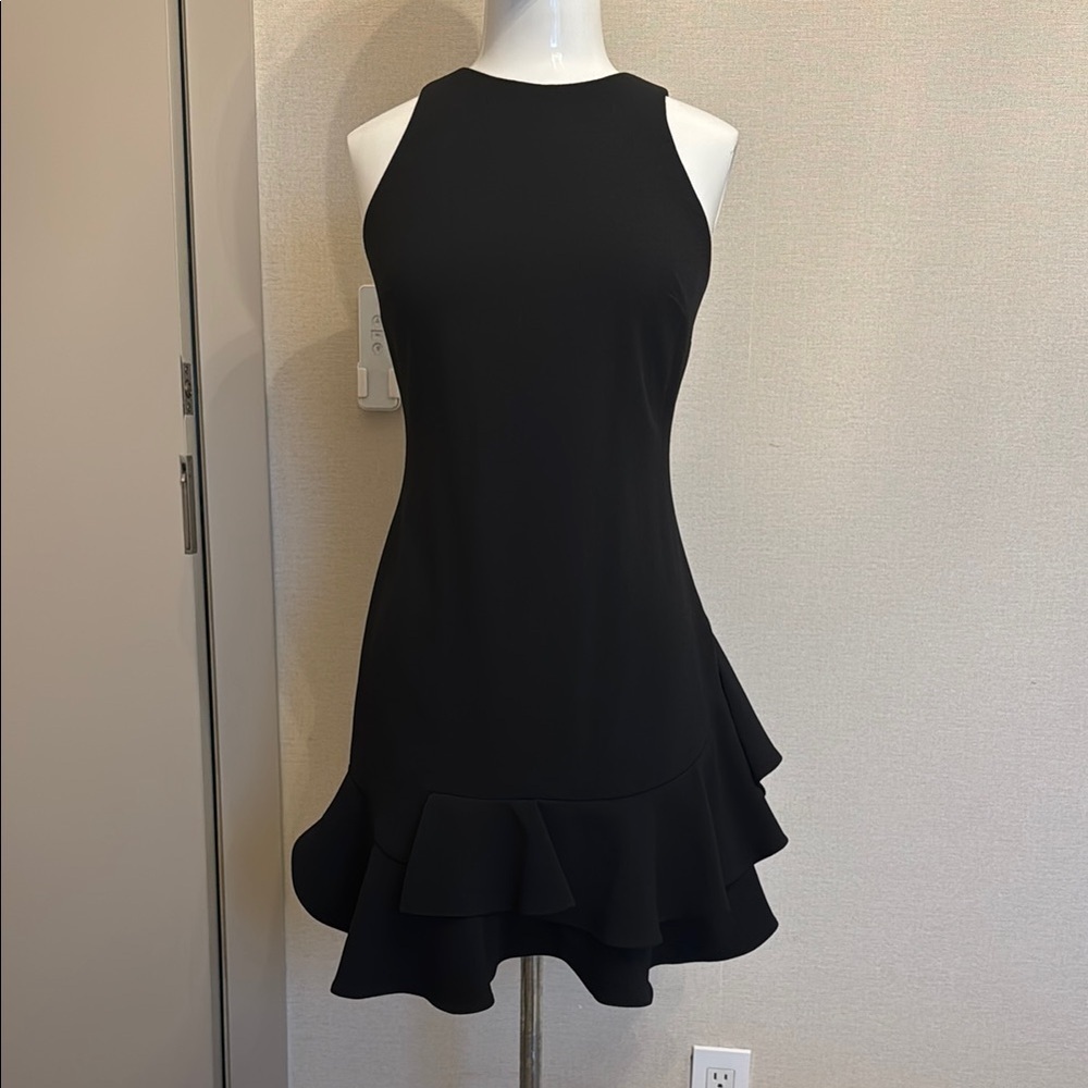 Chelsea28 Black Ruffled Mini Dress